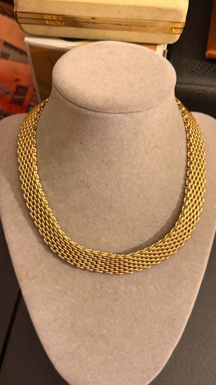 Carolee Gold-Tone Multi-Strand Mesh Collar Necklace